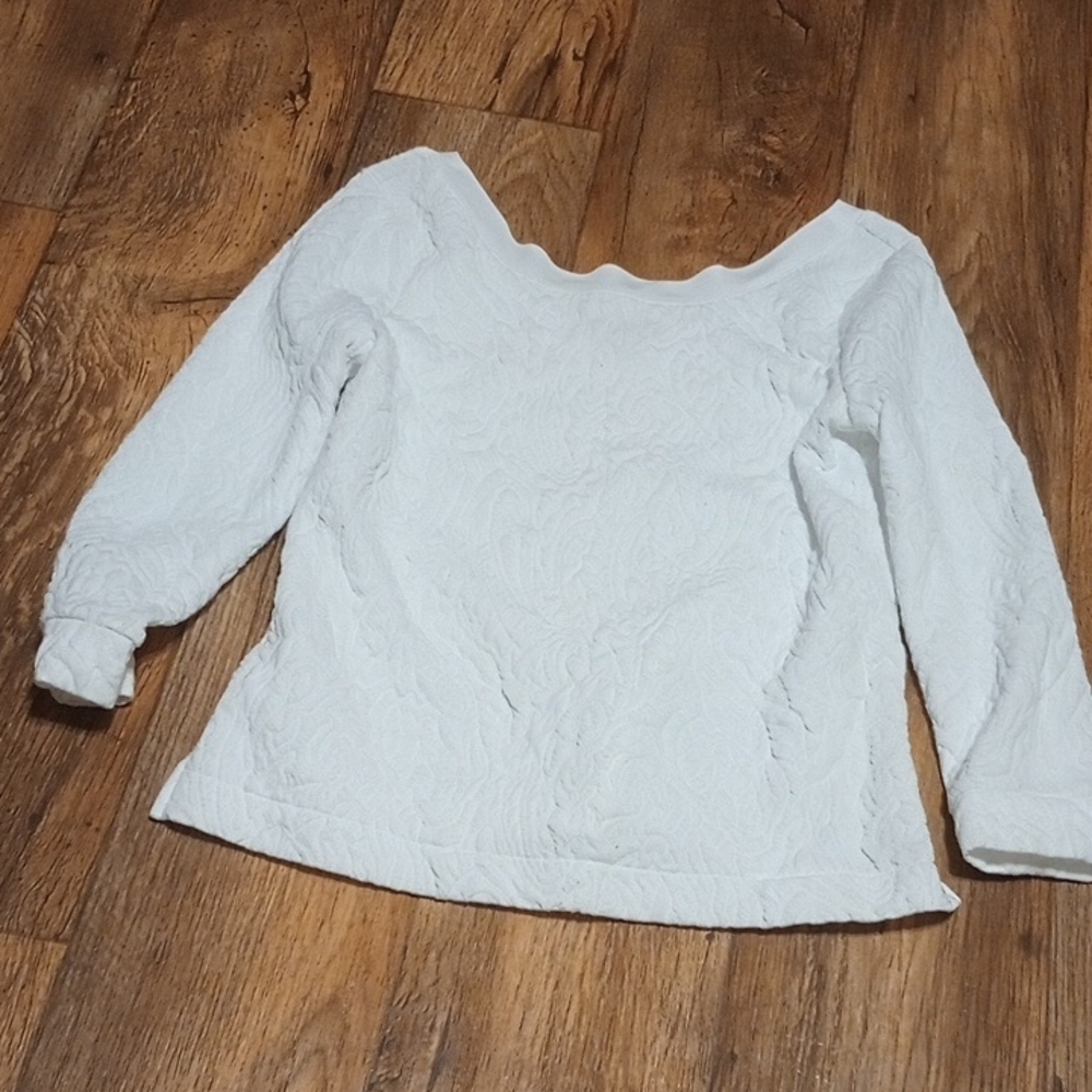 Banana Republic White Textured Blouse
